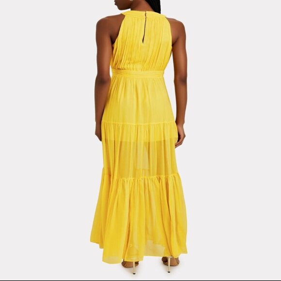 NWT VERONICA BEARD Florencia YELLOW Crinkle Silk EVENING DRESS MOB PROM 4 $698! - Picture 5 of 12